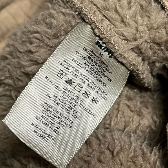 NWT SKIMS desert tan teddy fuzzy high rise straight leg track pants medium - Picture 6 of 8